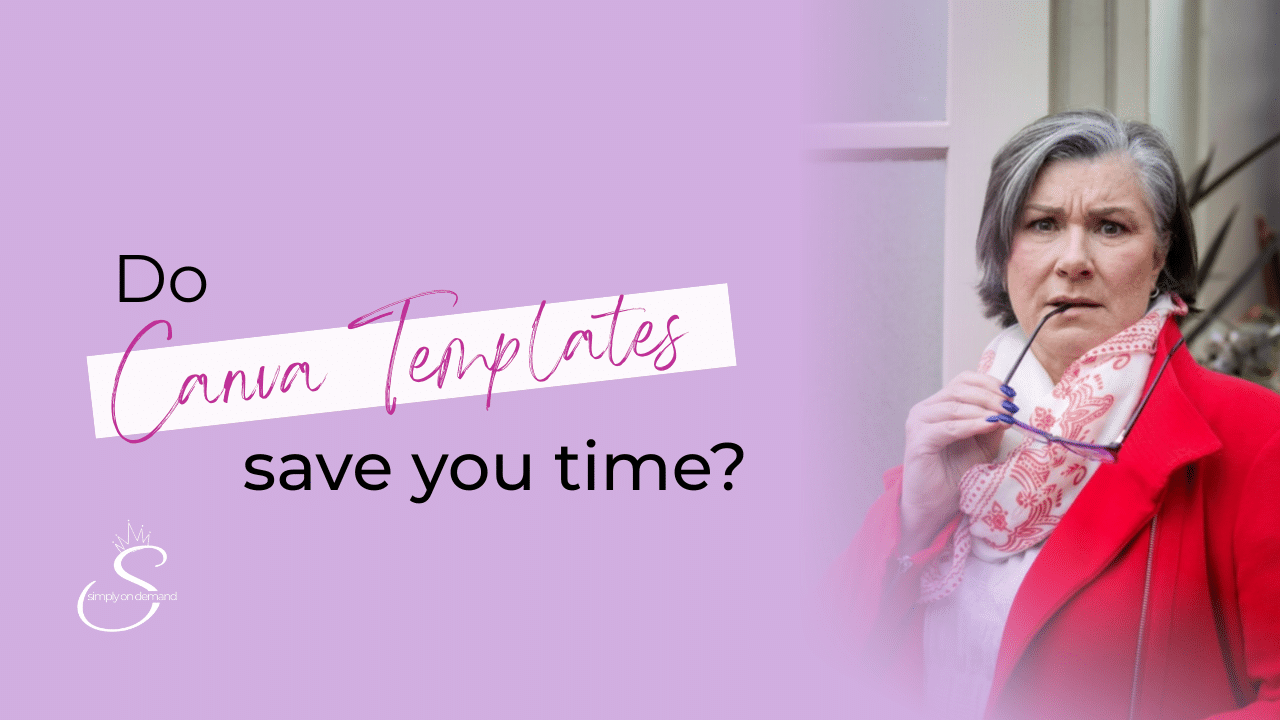 Stephanie Wium looking surprised beside the question, “Do Canva templates save you time?”